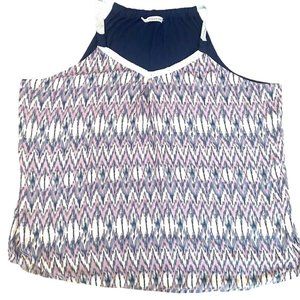 Maurices Womens 24/7 Everyday Tank Top Plus Size 4 V Neck Purple Blue Shirt